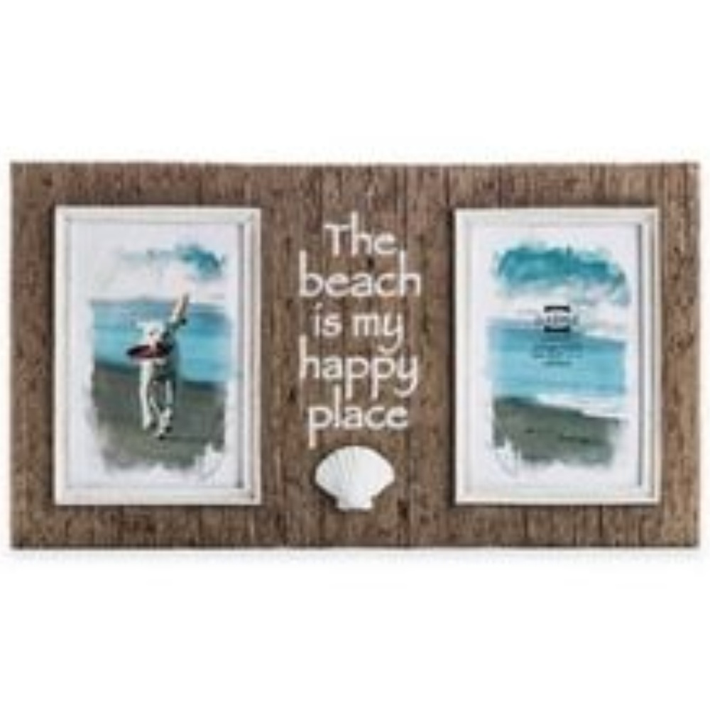 "The beach is my happy place" Resin Shell Frame